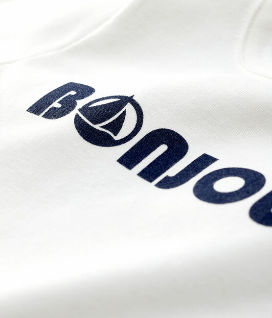Babies' Cotton T-Shirt. MARSHMALLOW white