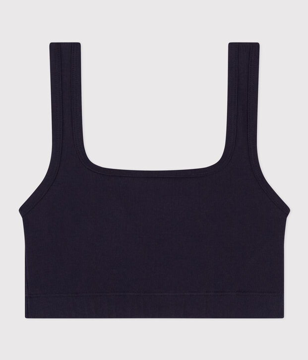 Women's Plain Cotton and Elastane Bra SMOKING