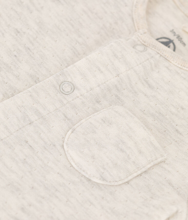 Babies' Plain Organic Tube Knit Long Playsuit beige