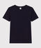 Women's Iconic plain short-sleeved rib knit T-shirt SMOKING blue