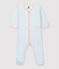 Babies' Organic Cotton Sleepsuit MARSHMALLOW white/BRASIER blue