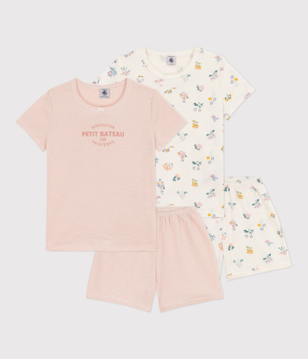 Girls' Floral Cotton Short Pyjamas - 2-Pack multicolor