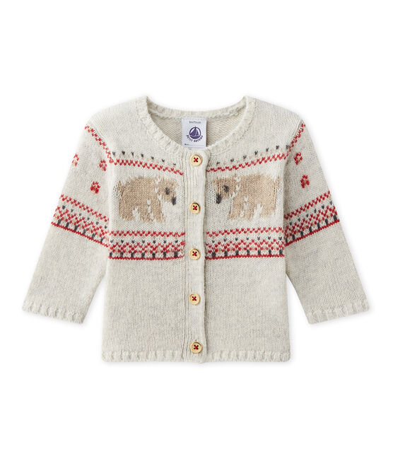 Baby's unisex knitted cardigan MONTELIMAR CHINE grey