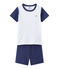 Boy's two-color shortie pyjamas CHALOUPE blue/ECUME white