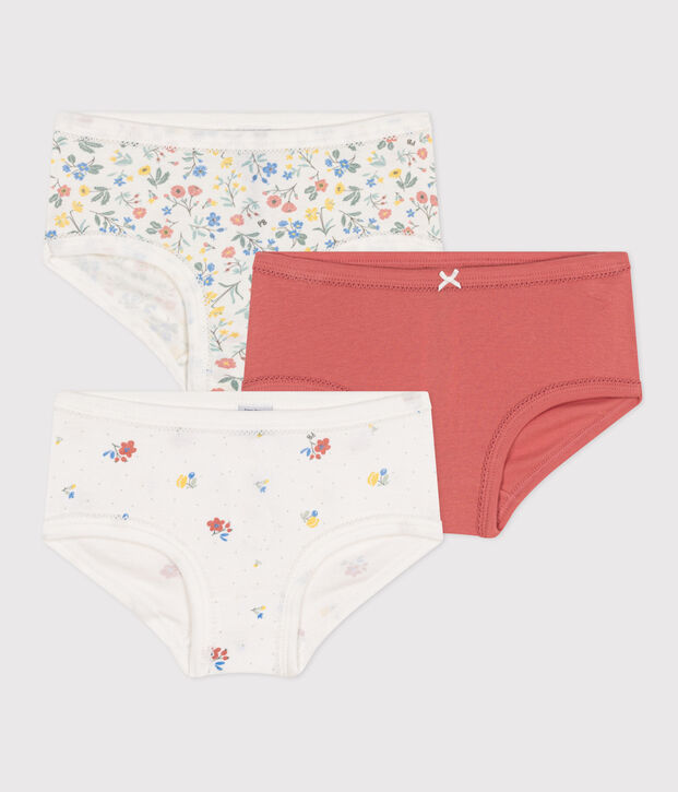 Children's High-Waisted Floral Cotton Knickers - 3-Pack multicolor
