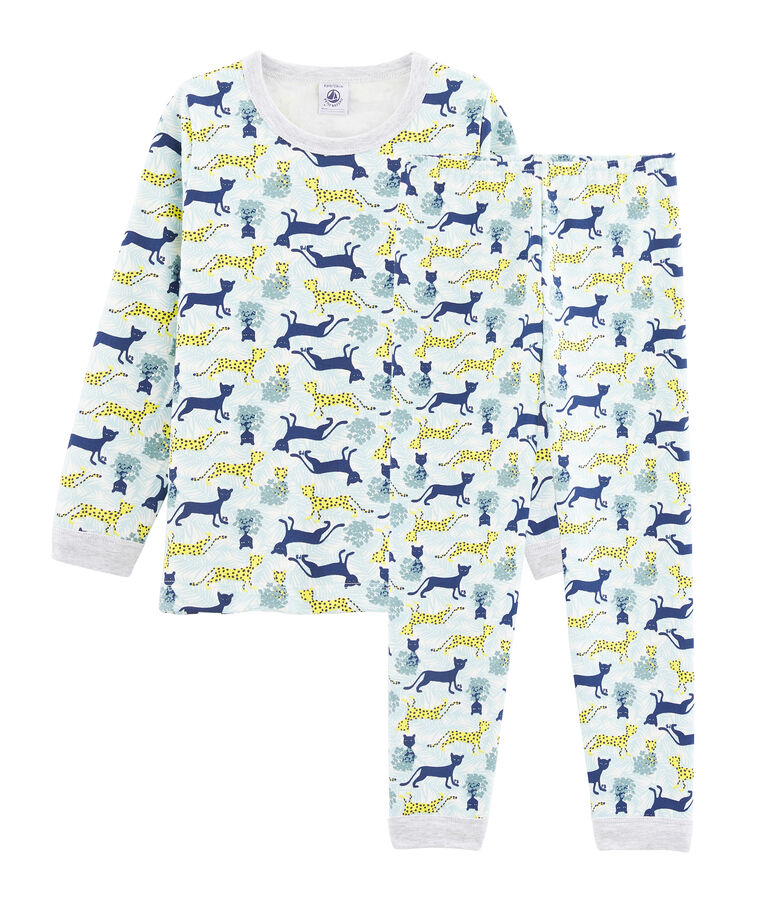 Boys' Fleece Pyjamas white/multicolor