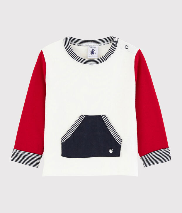 Baby boy's colourblock t-shirt white/red