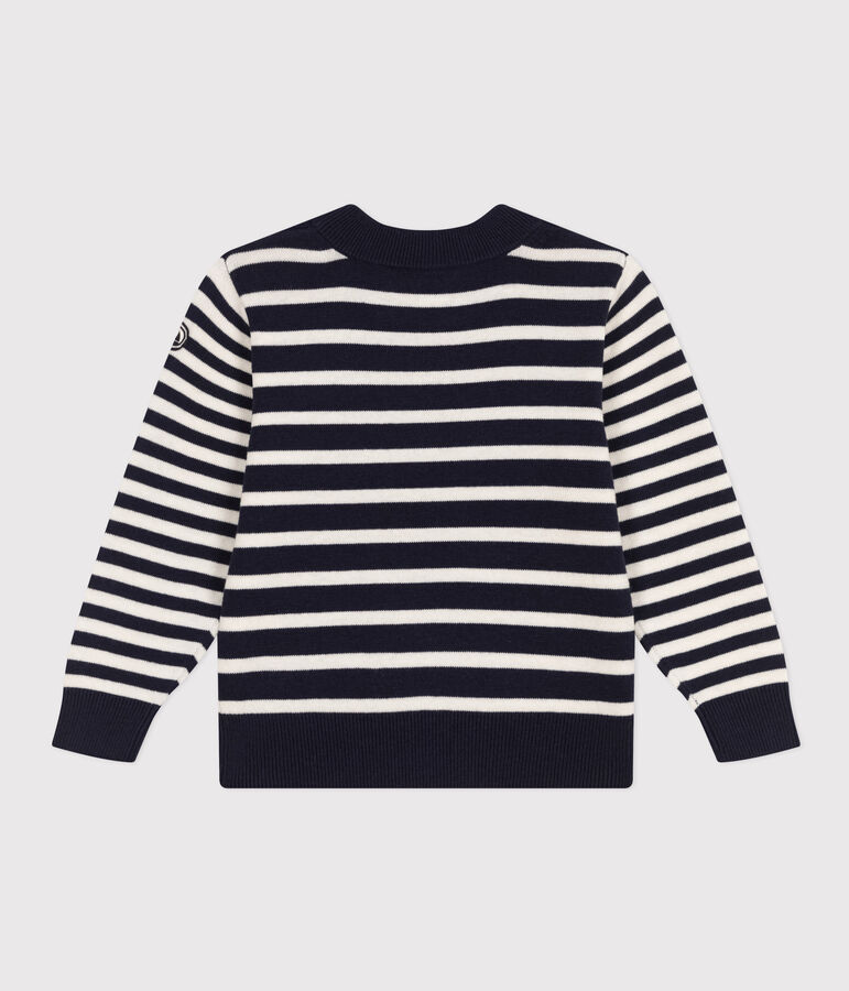 Children's Striped Wool and Cotton Pullover blue/white