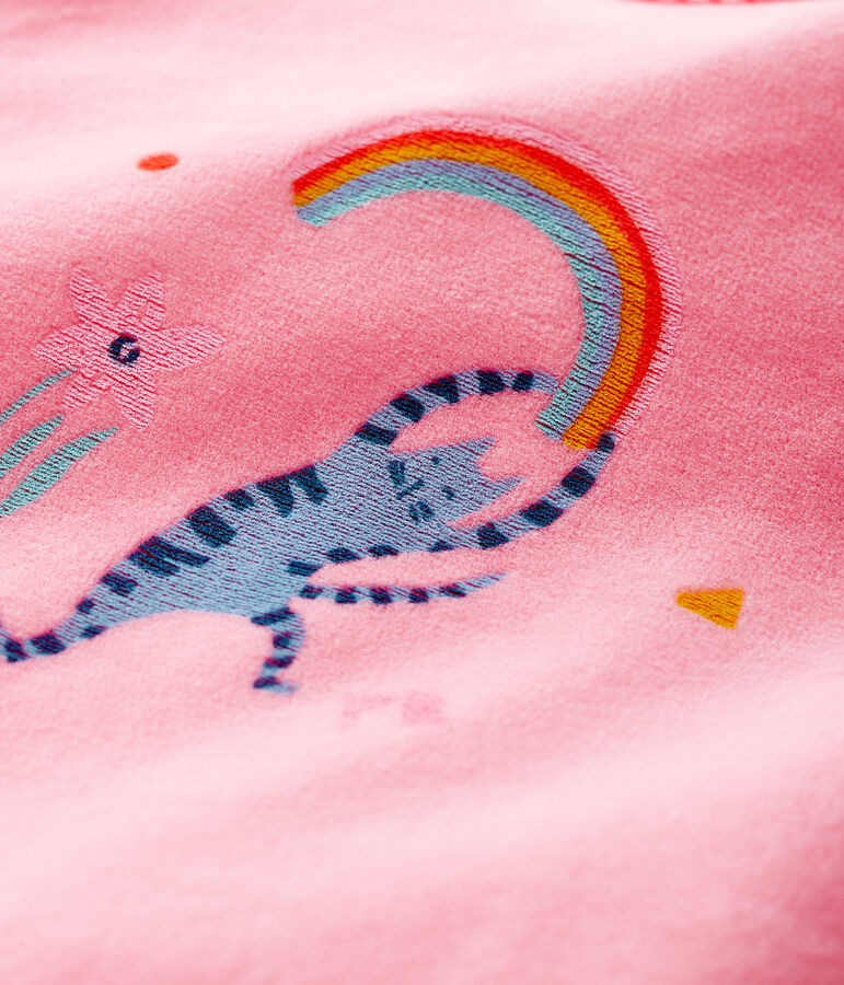 Baby Girls' Pink Velour Sleepsuit pink