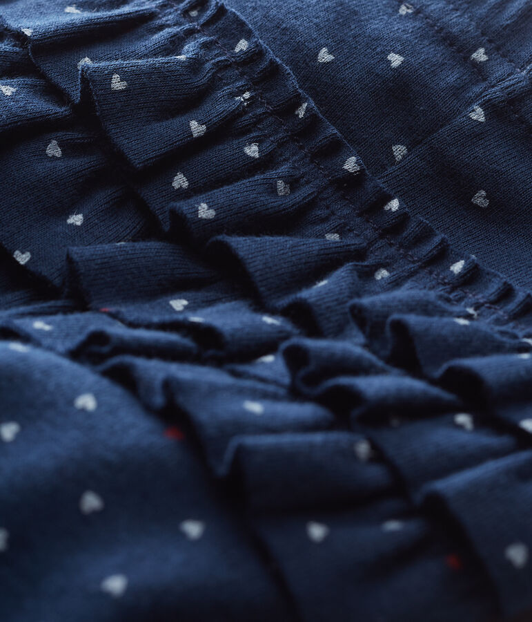 Baby girls' printed leggings HADDOCK blue/MULTICO white