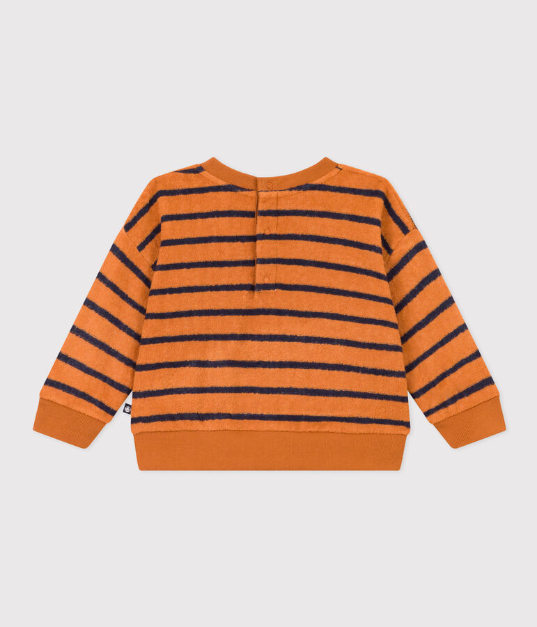 Babies' Striped Terry Sweatshirt brown/blue