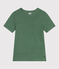 Women's short-sleeved linen T-shirt PALMERAIE green