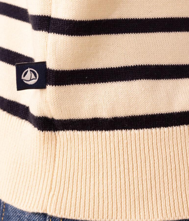 Women's Cotton Breton Top AVALANCHE white/SMOKING blue