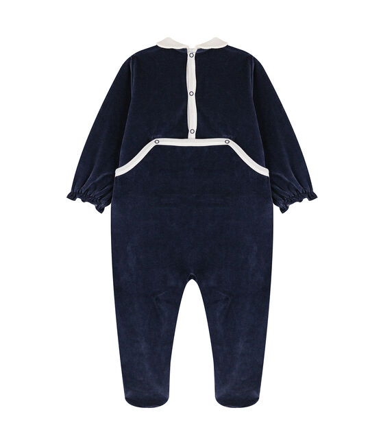 Babies' Velour Neck Sleepsuit SMOKING blue