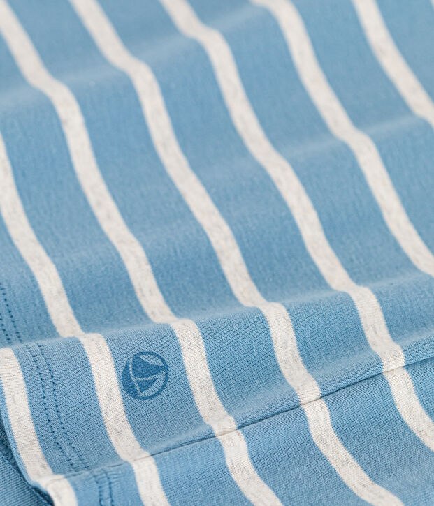 Women's Iconic Cotton Round Neck T-Shirt blue/beige