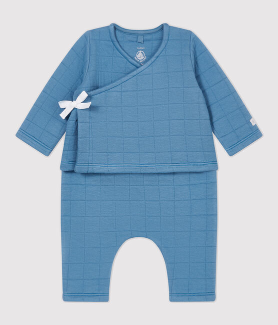 Babies' Padded Organic Cotton Clothing - 2-Pack POLOCHON blue