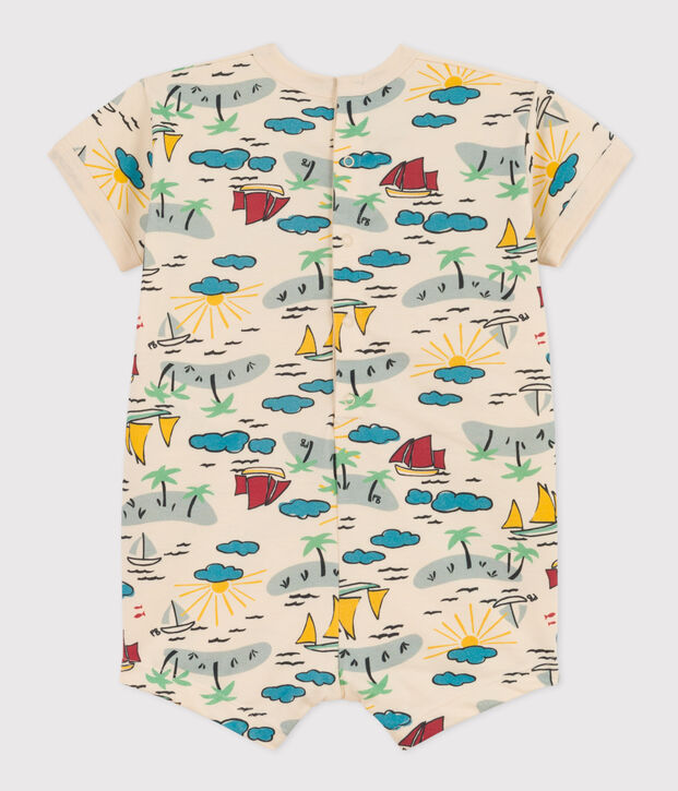 Babies' Printed Jersey Playsuit Ecru/multicolor