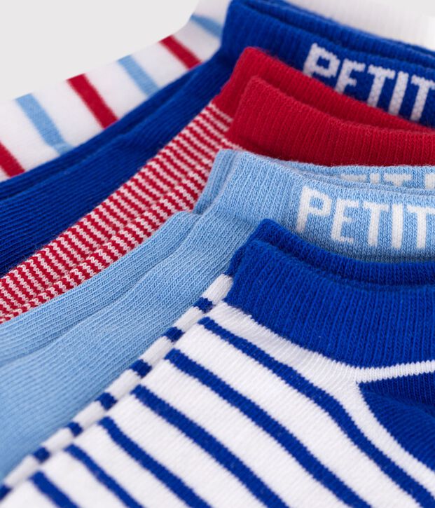 Children's stripy and plain cotton socks - 5-pack multicolor