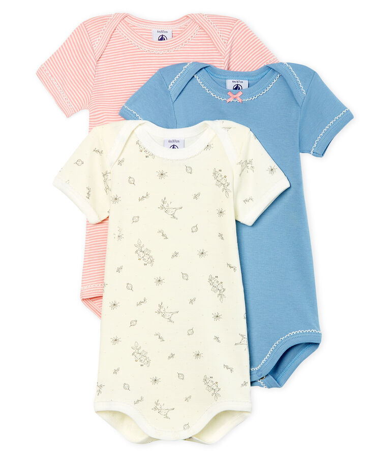 Baby Girls' Short-Sleeved Bodysuit - 3-Piece Set multicolor