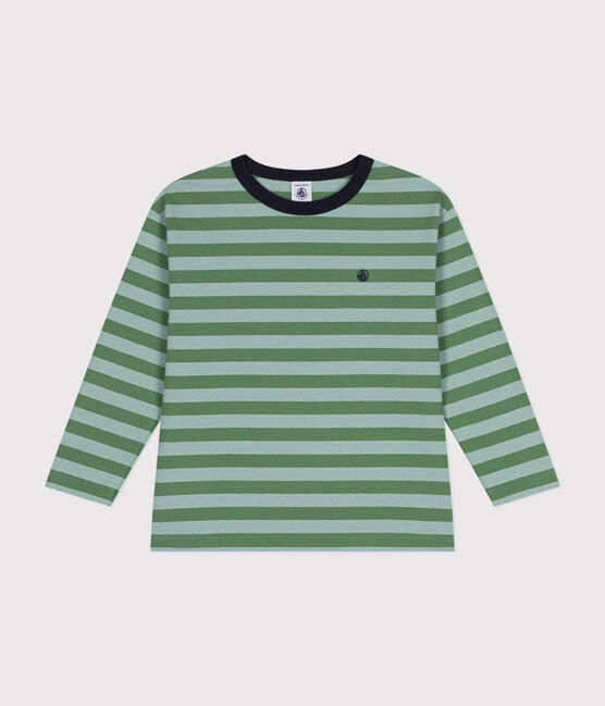 Boys' long-sleeved T-shirt in fine jersey PALMERAIE green/PAUL