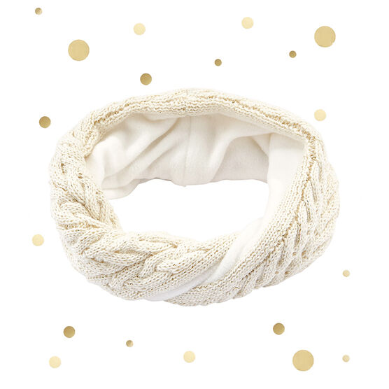 Child's wool blend snood COQUILLE beige/DORE yellow