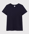 Women's Straight Round-Neck Cotton T-Shirt SMOKING blue