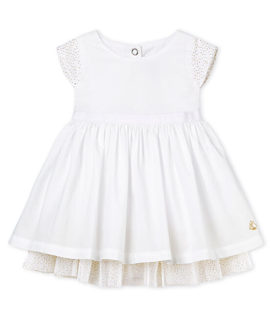 Baby Girls' short-sleeved Special Occasion Dress ECUME white