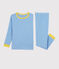Unisex Pinstriped Organic Cotton Pyjamas BRASIER blue/MARSHMALLOW grey