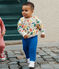 Babies' fleece sweatshirt AVALANCHE white/MULTICO