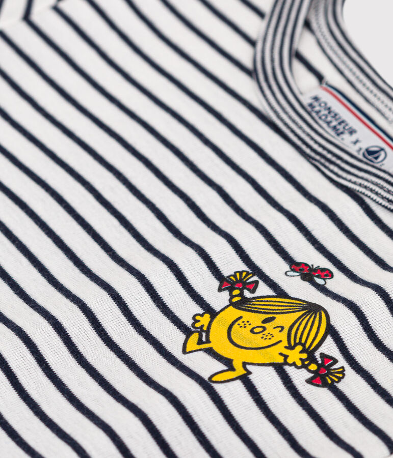 Girls' cotton Mr. Men and Little Miss dress white/blue