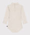 Babies' long-sleeved rollneck cotton bodysuit MONTELIMAR CHINE beige
