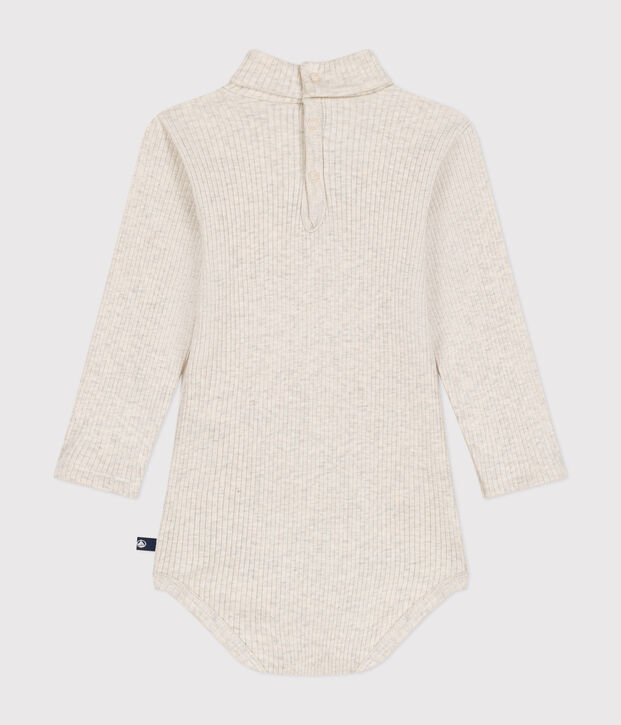 Babies' long-sleeved rollneck cotton bodysuit MONTELIMAR CHINE