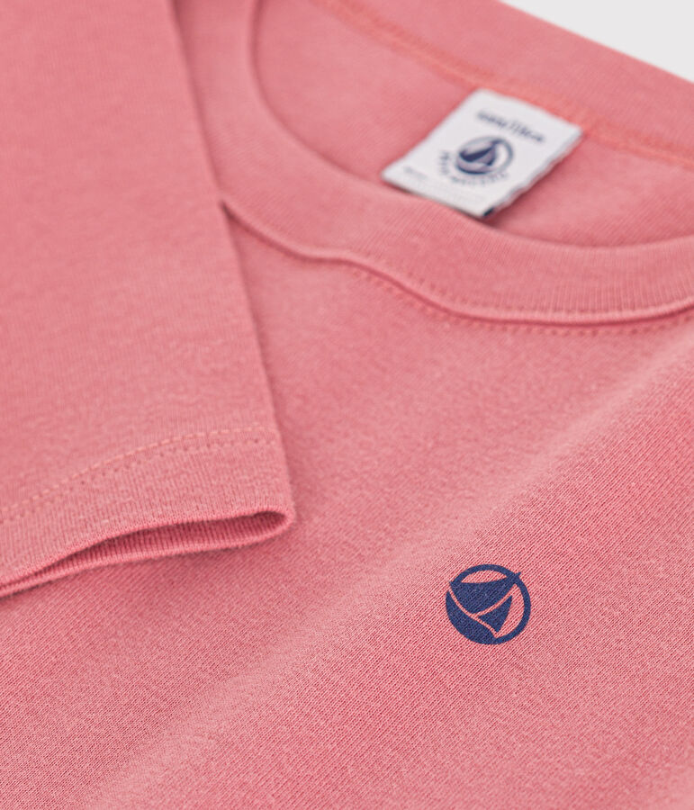 Children's long-sleeved rib knit unisex t-shirt ROSEWOOD pink