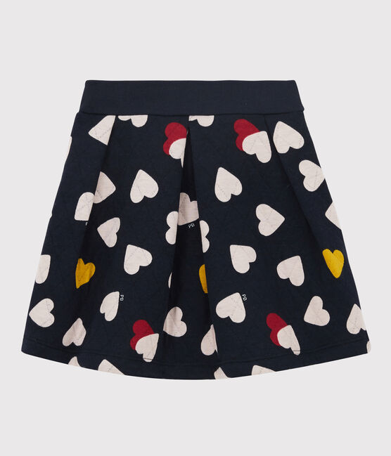 Girls' Quilted Tube Knit Skirt SMOKING blue/MULTICO white