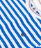 Children's short-sleeved stripy cotton T-shirt PORCELANA blue/MARSHMALLOW