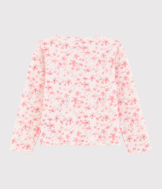 Girls' Jersey Piqué Cardigan FLEUR pink/MULTICO white
