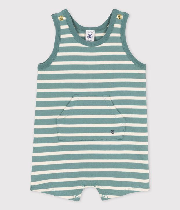 Babies' Thick Jersey Short Playsuit green/ecru