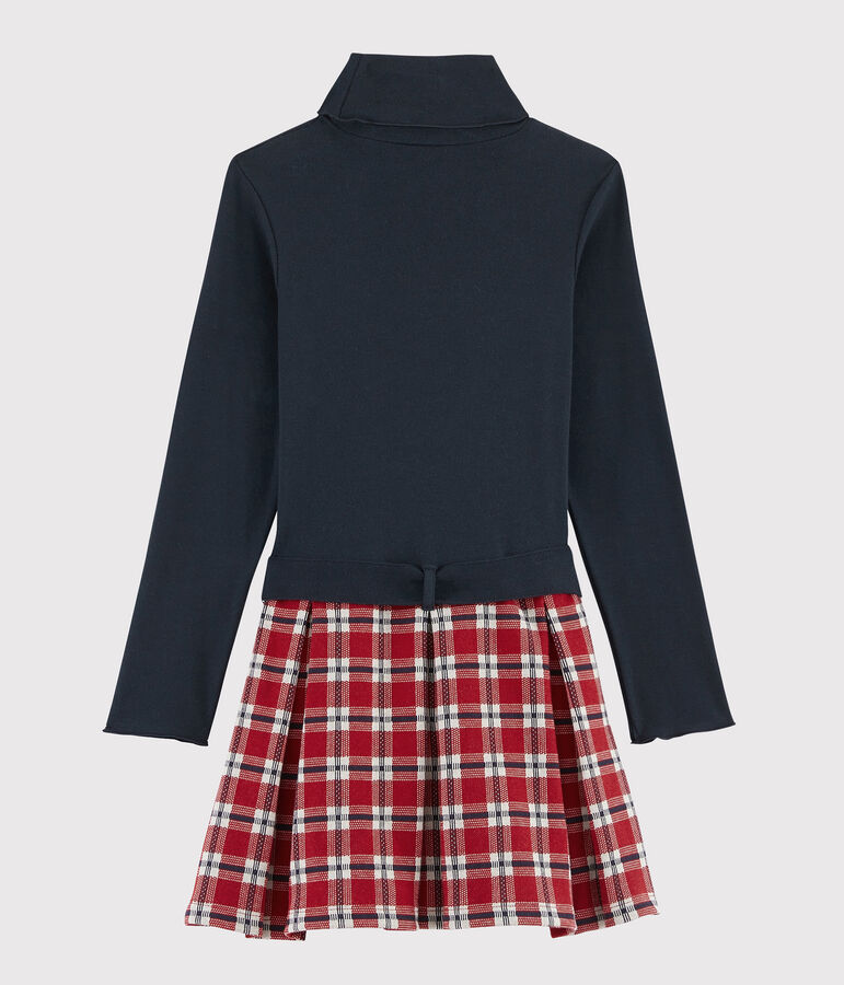 Girl's Long-sleeved Dress SMOKING blue/MULTICO white