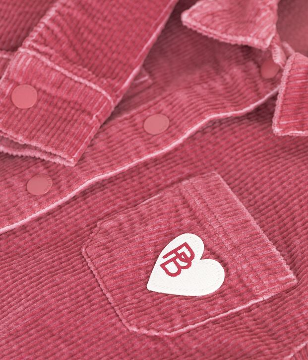 Children's plain corduroy shirt pink