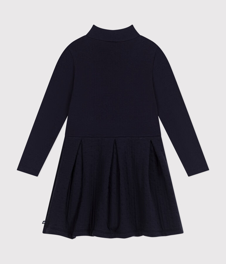 Girls' long-sleeved plain dress SMOKING blue