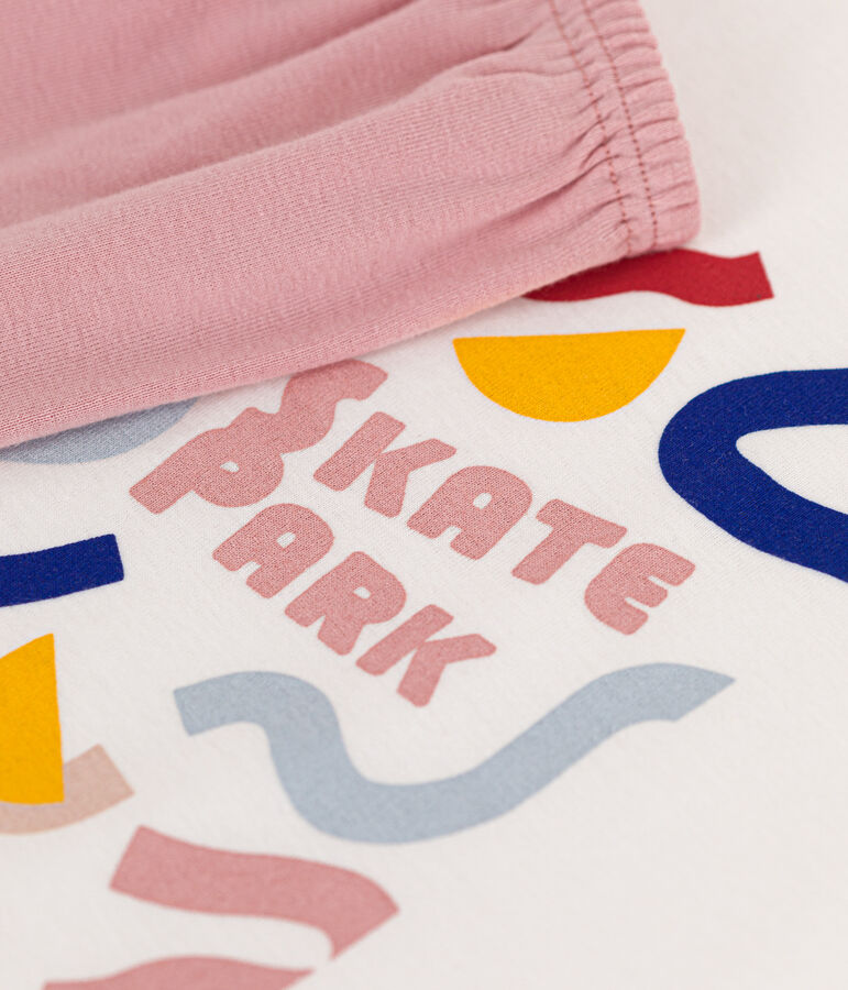 Children's Plain Short Cotton Pyjamas white/multicolor