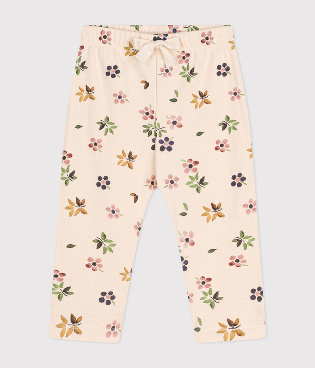 Babies' tube knit trousers Ecru/multicolor