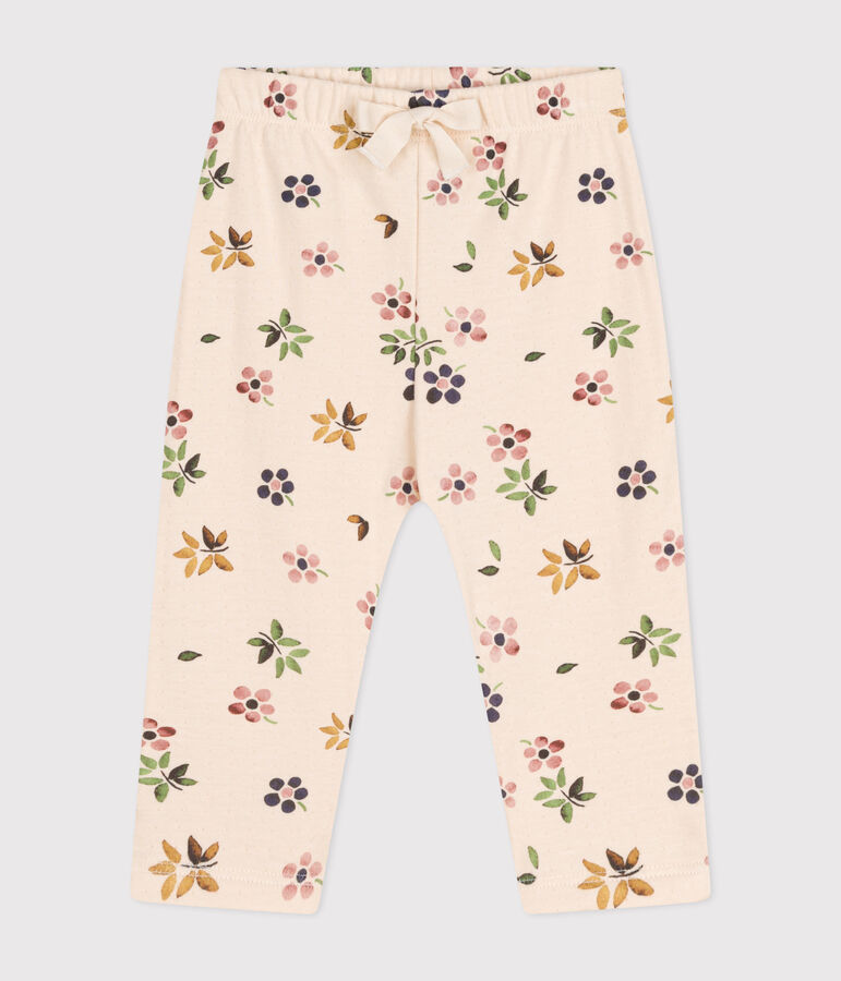 Babies' tube knit trousers Ecru/multicolor