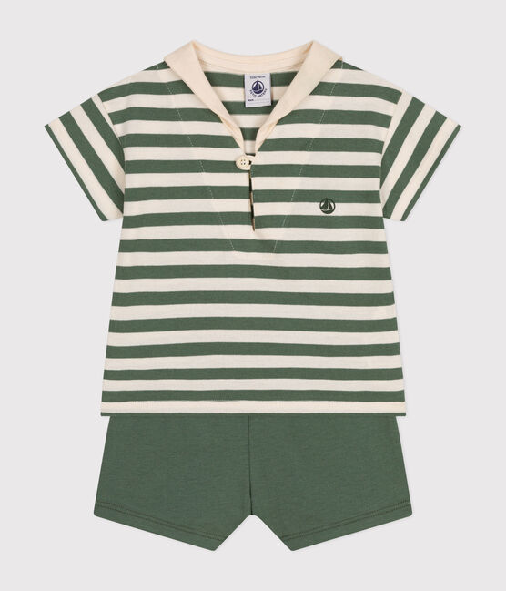 Babies' Jersey T-shirt and Shorts Set CROCO green/AVALANCHE
