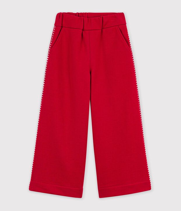 Children's wide-leg cotton jogging bottoms red