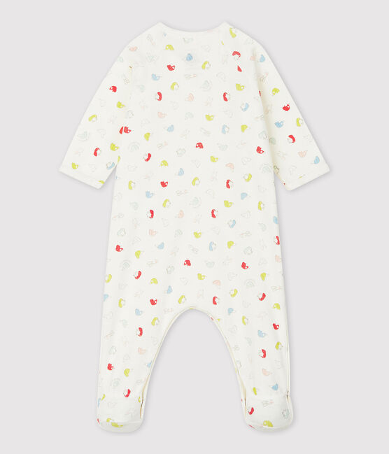 Babies' Colourful Puppies Organic Cotton Sleepsuit MARSHMALLOW white/MULTICO white