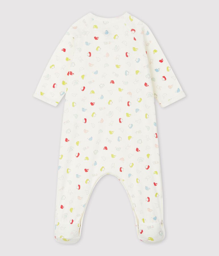 Babies' Colourful Puppies Organic Cotton Sleepsuit white/multicolor