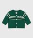 Babies' stripy wool and cotton knit cardigan