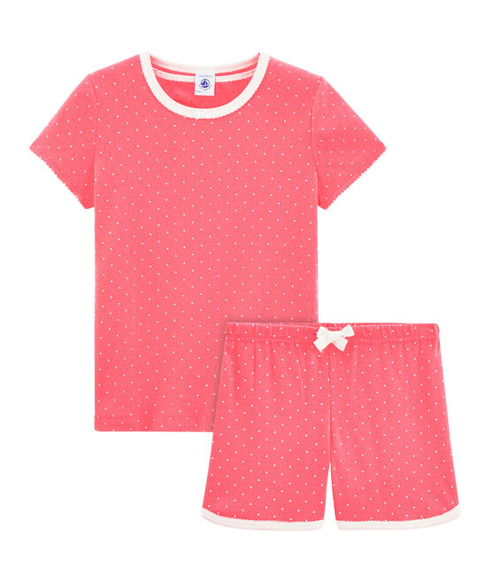 Girls' short Pyjamas CUPCAKE pink/ECUME CN white