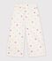 Children's wide-leg cotton trousers Ecru/multicolor
